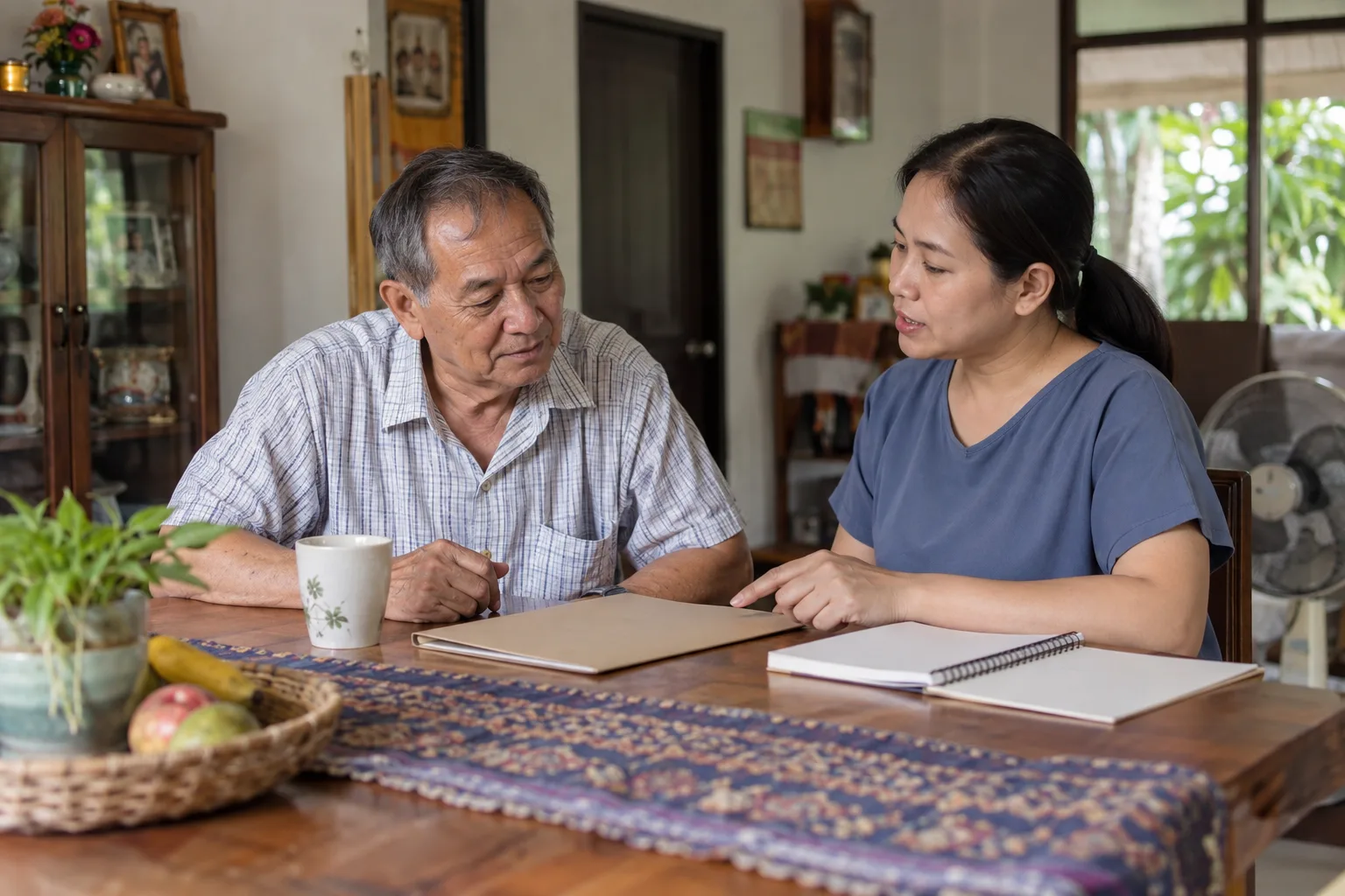 ผู้สูงอายุเตรียมคำถามและแผนติดตามกับคนในครอบครัว