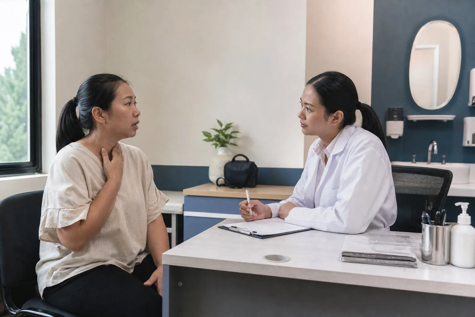 การพูดคุยอาการระหว่างผู้ป่วยกับบุคลากรทางการแพทย์